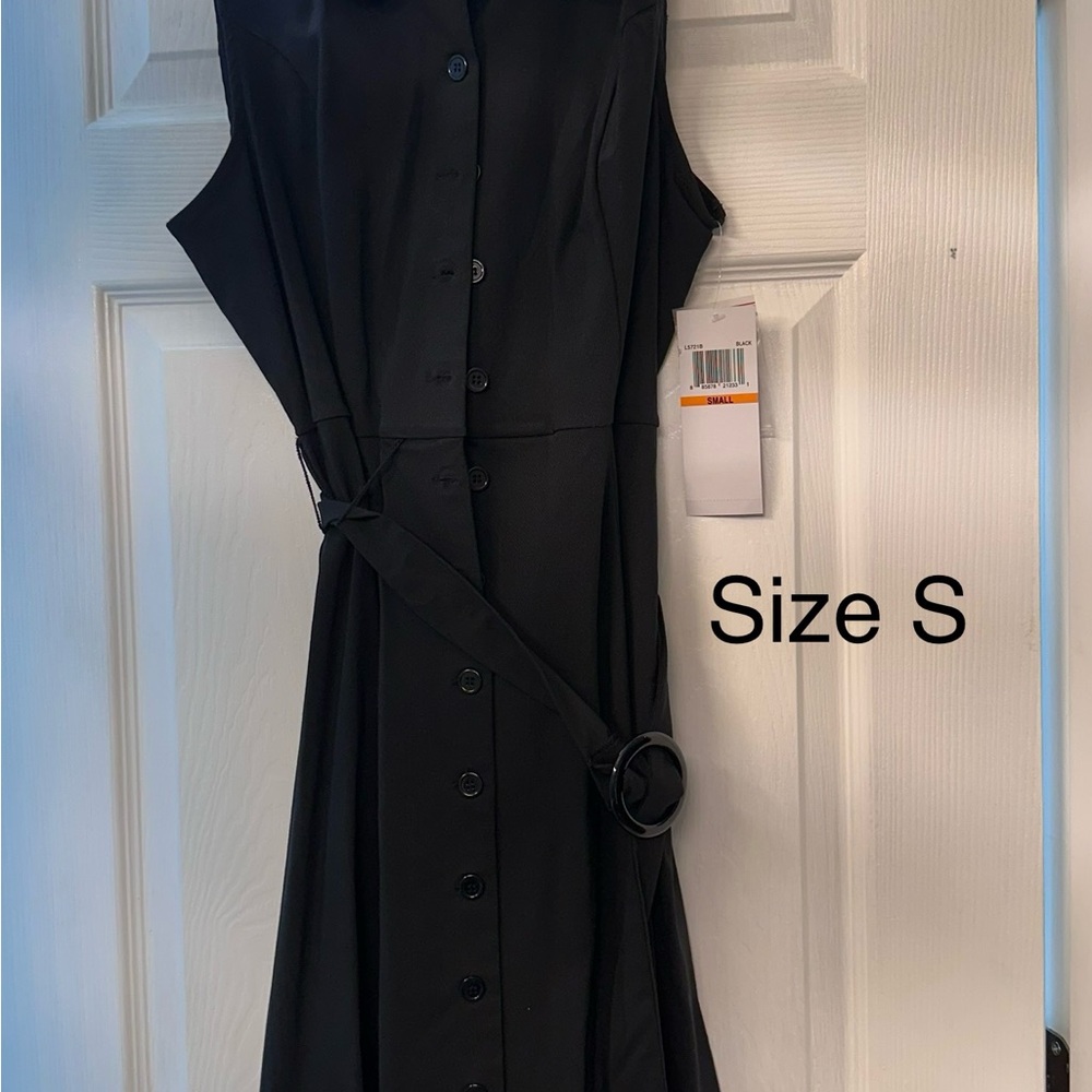 Sleeveless Black Button-Up Dress